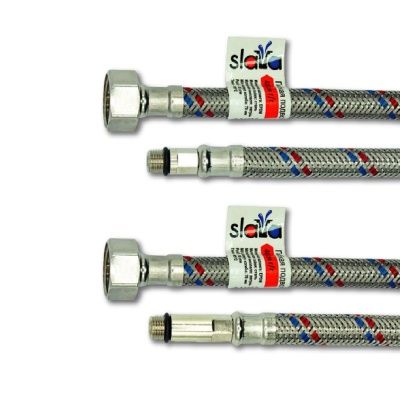 Гибкая подводка  для смесителя SLAVA серия ПРОФИ, ВР/НР 1/2"-М10-18/35мм (пара)