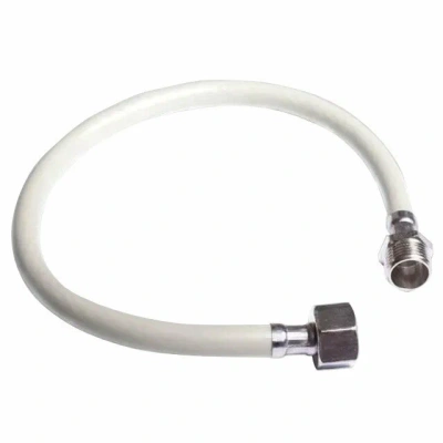 Подводка гибкая для газа ELKA, ПВХ с полиэфирной нитью 10*15 мм (белый), 1/2"-1/2", ВР/НР, производство