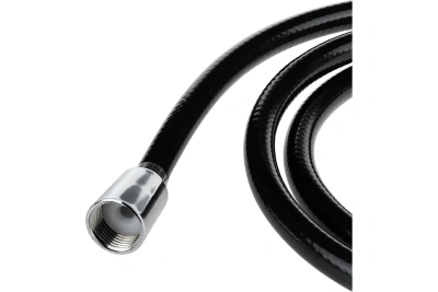 Шланг для душа черный глянцевый